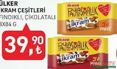 ÜLKER İKRAM ÇEŞİTLERİ ÇİKOLATALI BİSKÜVİ 3X84 G fiyat ve kampanya bilgisi